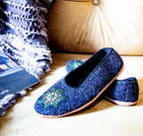 Natural Felt and Real Leather Slippers - Bird and Bee Naturals