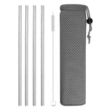Stainless Steel Drinking Straw Set - Reusable - Bird and Bee Naturals